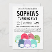 Octopus Squishmallow Birthday Party Kaart (Voorkant)