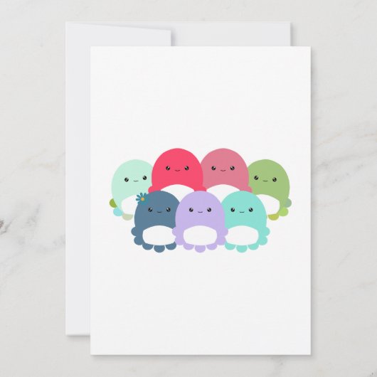 Octopus Squishmallow Birthday Party Kaart (Achterkant)