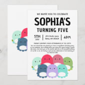 Octopus Squishmallow Birthday Party Kaart (Voorkant / Achterkant)