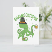 Octopus St Patricks Day Shamrocktopus Leprechaun Bedankkaart (Staand voorkant)