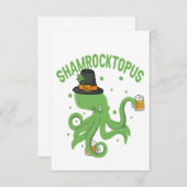 Octopus St Patricks Day Shamrocktopus Leprechaun Bedankkaart (Voorkant / Achterkant)