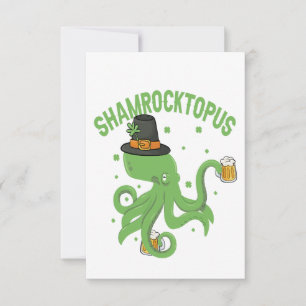 Octopus St Patricks Day Shamrocktopus Leprechaun Bedankkaart