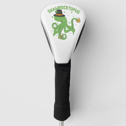 Octopus St Patricks Day Shamrocktopus Leprechaun Golfheadcover (Voorkant)