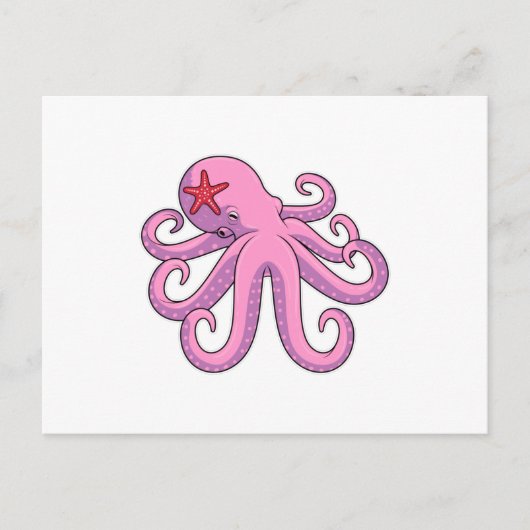 Octopus Starfish Briefkaart (Voorkant)