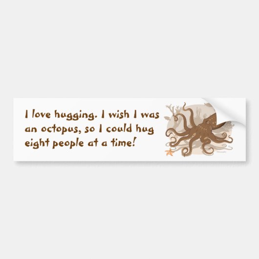Octopus Starfish Coral Reef Bumpersticker (Voorkant)