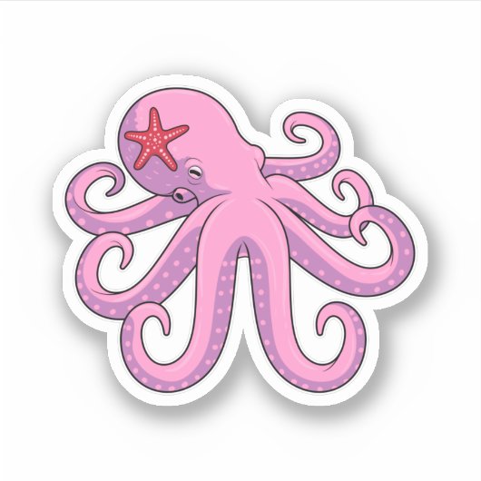 Octopus Starfish Sticker (Voorkant)