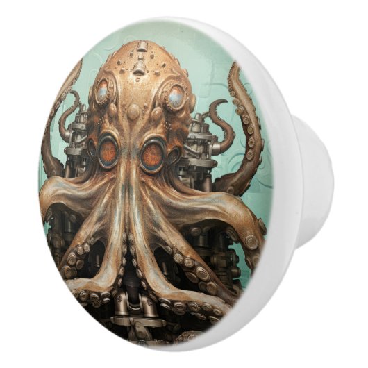 Octopus Steampunk Marine Life Aquatic Keramische Knop (Rechts)