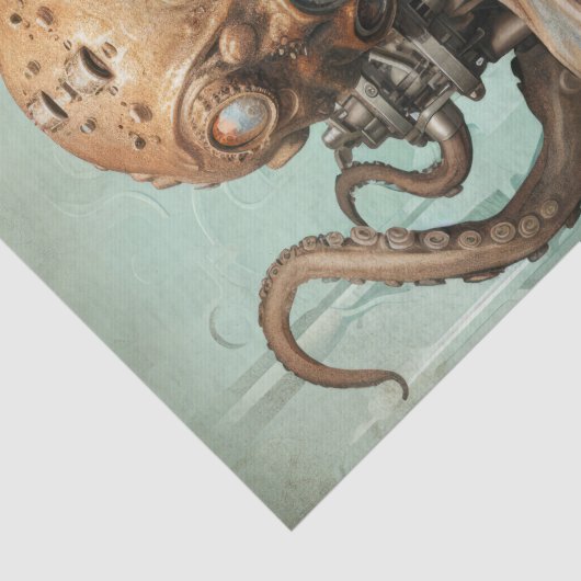 Octopus Steampunk Marine Life Aquatic Tissuepapier (Detail)