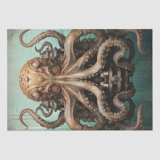 Octopus Steampunk Marine Life Aquatic Tissuepapier (Voorkant)
