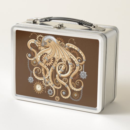 Octopus Steampunk Retro Mechanische Fantasie (Voorkant)