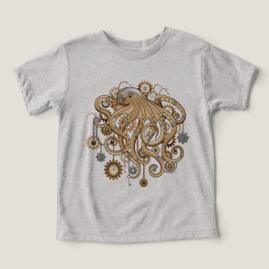 Octopus Steampunk Retro Mechanische Fantasie (Design voorkant)
