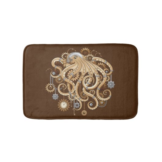 Octopus Steampunk Retro Mechanische Fantasie Badmat (Voorkant)