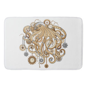 Octopus Steampunk Retro Mechanische Fantasie Badmat