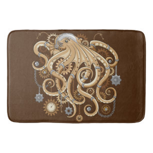Octopus Steampunk Retro Mechanische Fantasie Badmat
