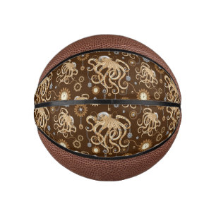 Octopus Steampunk Retro Mechanische Fantasie Basketbal