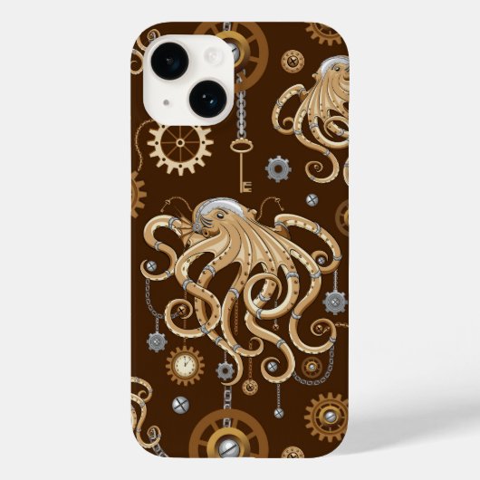 Octopus Steampunk Retro Mechanische Fantasie Case-Mate iPhone Case (Achterkant)