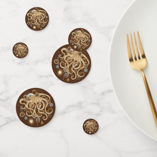 Octopus Steampunk Retro Mechanische Fantasie Confetti (Groep)