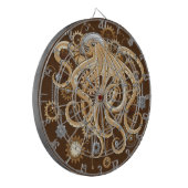 Octopus Steampunk Retro Mechanische Fantasie Dartbord (Voorkant Links)