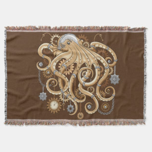 Octopus Steampunk Retro Mechanische Fantasie Deken