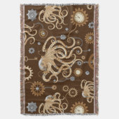 Octopus Steampunk Retro Mechanische Fantasie Deken (Voorkant Verticaal)