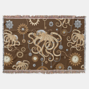 Octopus Steampunk Retro Mechanische Fantasie Deken