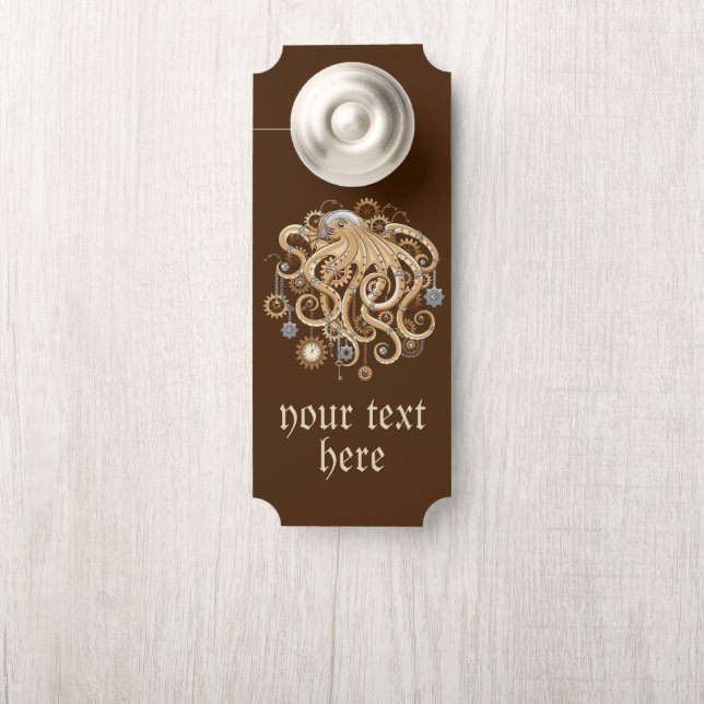 Octopus Steampunk Retro Mechanische Fantasie Deurhanger (Op knop)