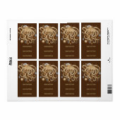 Octopus Steampunk Retro Mechanische Fantasie Etiket (Full Sheet)