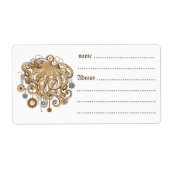 Octopus Steampunk Retro Mechanische Fantasie Etiket (Voorkant)