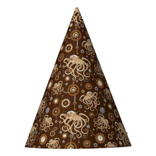 Octopus Steampunk Retro Mechanische Fantasie Feesthoedjes (Voorkant)