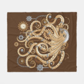 Octopus Steampunk Retro Mechanische Fantasie Fleece Deken (Voorkant (Horizontaal))