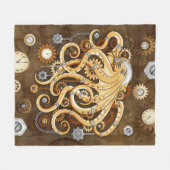 Octopus Steampunk Retro Mechanische Fantasie Fleece Deken (Voorkant (Horizontaal))