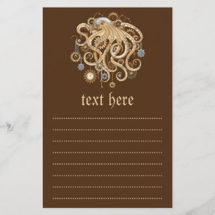 Octopus Steampunk Retro Mechanische Fantasie Flyer
