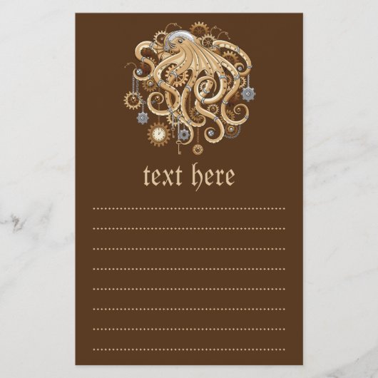 Octopus Steampunk Retro Mechanische Fantasie Flyer (Voorkant)