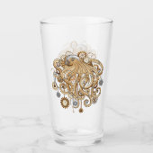 Octopus Steampunk Retro Mechanische Fantasie Glas (Voorkant)