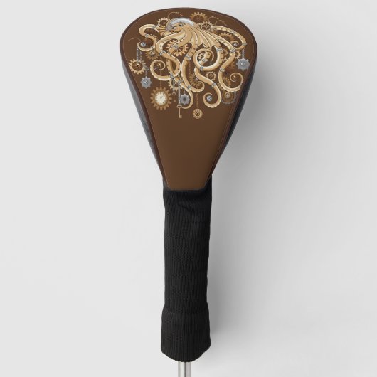 Octopus Steampunk Retro Mechanische Fantasie Golfheadcover (Voorkant)