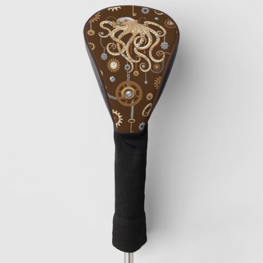 Octopus Steampunk Retro Mechanische Fantasie Golfheadcover (Voorkant)