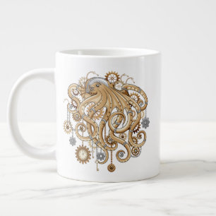 Octopus Steampunk Retro Mechanische Fantasie Grote Koffiekop