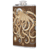 Octopus Steampunk Retro Mechanische Fantasie Heupfles (Links)