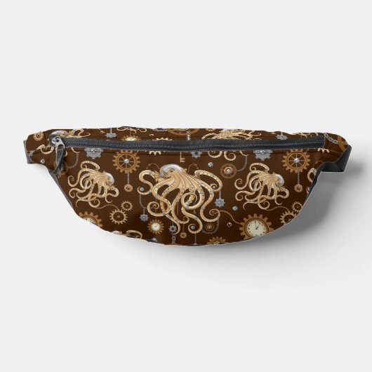 Octopus Steampunk Retro Mechanische Fantasie Heuptasje (Liggend)