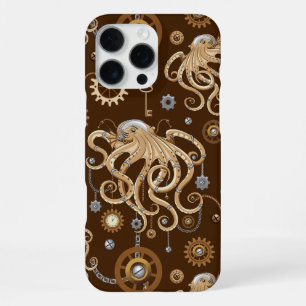 Octopus Steampunk Retro Mechanische Fantasie iPhone 16 Pro Max Hoesje