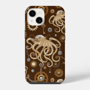 Octopus Steampunk Retro Mechanische Fantasie iPhone 14 Hoesje