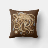 Octopus Steampunk Retro Mechanische Fantasie Kussen (Achterkant)