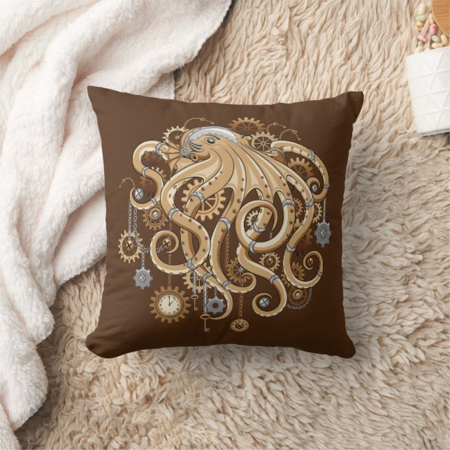 Octopus Steampunk Retro Mechanische Fantasie Kussen (Deken)