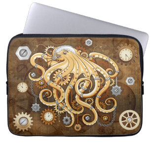 Octopus Steampunk Retro Mechanische Fantasie Laptop Sleeve