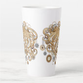 Octopus Steampunk Retro Mechanische Fantasie Latte Mok (Voorkant)
