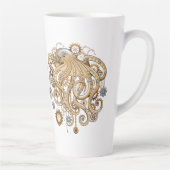 Octopus Steampunk Retro Mechanische Fantasie Latte Mok (Rechts)