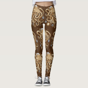 Octopus Steampunk Retro Mechanische Fantasie Leggings