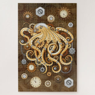 Octopus Steampunk Retro Mechanische Fantasie Legpuzzel
