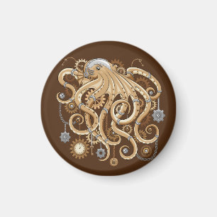 Octopus Steampunk Retro Mechanische Fantasie Magneet