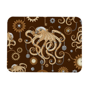 Octopus Steampunk Retro Mechanische Fantasie Magneet